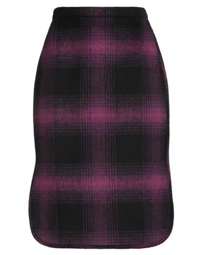 N°21 Woman Midi Skirt Purple Size 8 Polyester, Wool, Elastane