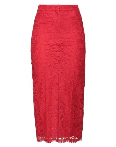 N°21 Woman Midi Skirt Red Size 6 Cotton, Polyamide