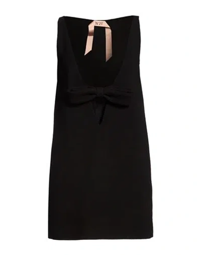 N°21 Woman Mini Dress Black Size 4 Wool, Polyamide, Elastane
