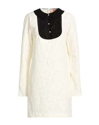N°21 Woman Mini Dress Ivory Size 12 Cotton, Viscose, Polyamide In White