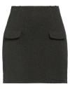 N°21 Woman Mini Skirt Dark Green Size 6 Wool, Polyamide