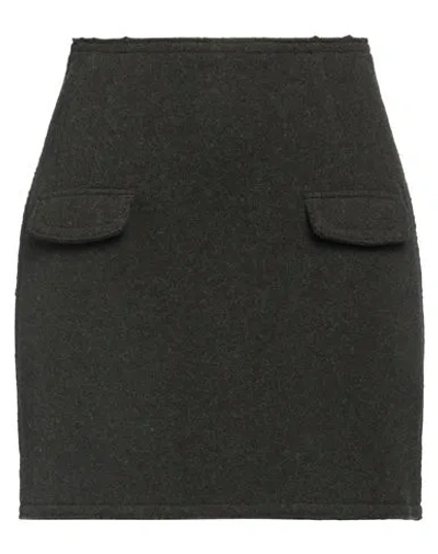 N°21 Woman Mini Skirt Dark Green Size 6 Wool, Polyamide