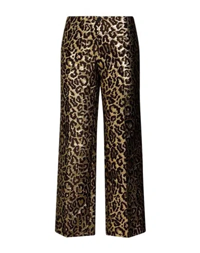 N°21 Woman Pants Gold Size 8 Polyester, Metallic Polyester, Silk, Polyamide In Multi