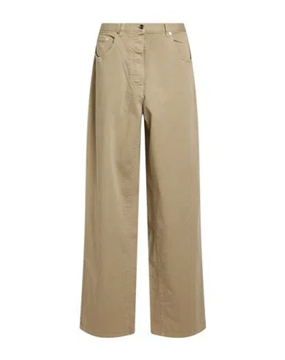 N°21 Woman Pants Sage Green Size 25 Cotton, Elastane In Brown