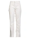 N°21 Woman Pants White Size 28 Cotton, Elastane