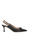 N°21 Leather Slingback Pumps In Black