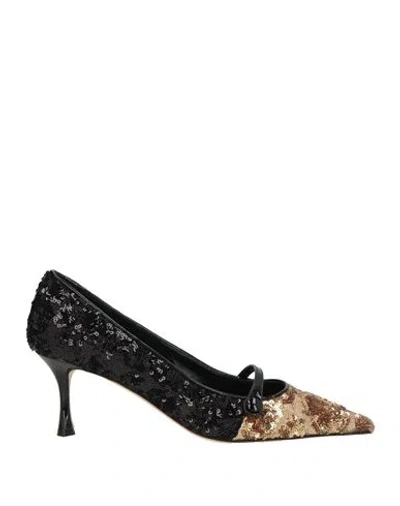 N°21 Woman Pumps Black Size 8 Textile Fibers