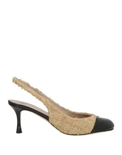 N°21 Woman Pumps Black Size 8 Textile Fibers In Neutral