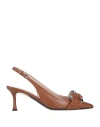 N°21 Woman Pumps Brown Size 8.5 Calfskin