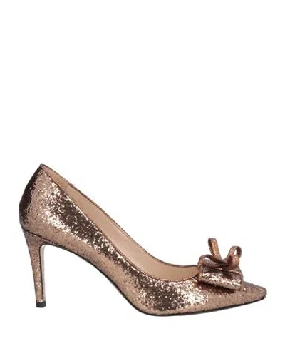 N°21 Woman Pumps Copper Size 10 Textile Fibers In Orange