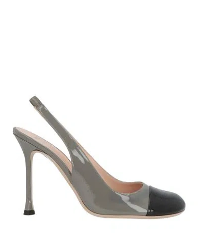 N°21 Woman Pumps Grey Size 8 Leather In Multi
