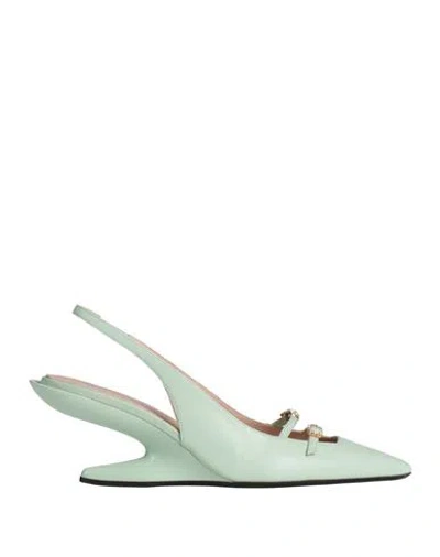 N°21 Woman Pumps Light Green Size 8 Leather