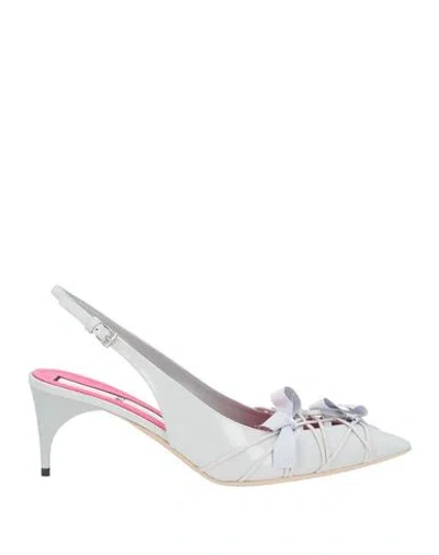 N°21 Woman Pumps Light Grey Size 8 Leather In Gray