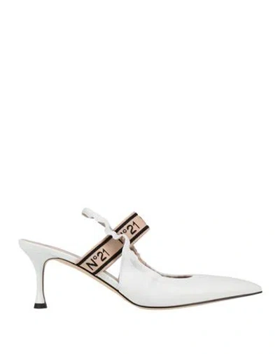 N°21 Woman Pumps White Size 7.5 Leather