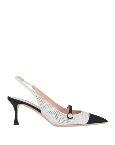 N°21 Woman Pumps White Size 8 Textile Fibers In Animal Print