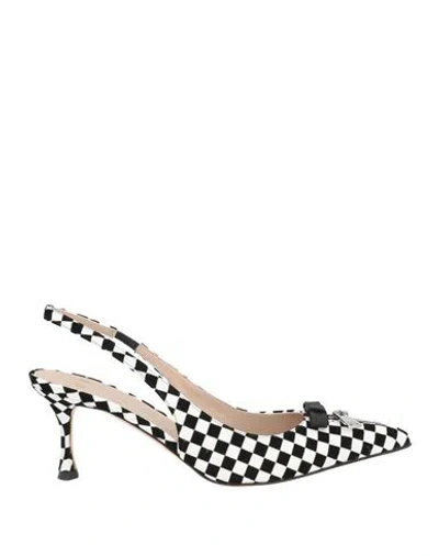 N°21 Woman Pumps White Size 8 Textile Fibers In Multi