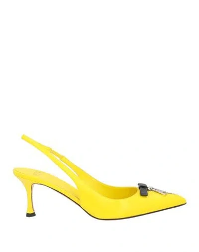 N°21 Woman Pumps Yellow Size 7.5 Leather In Multi