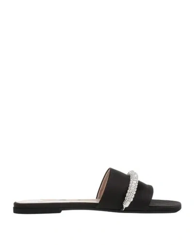 N°21 Woman Sandals Black Size 11 Textile Fibers