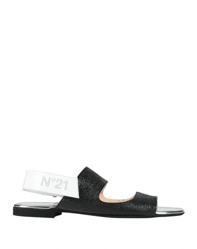 N°21 Woman Sandals Black Size 8 Leather