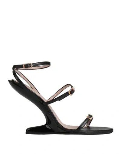 N°21 Woman Sandals Black Size 8 Leather