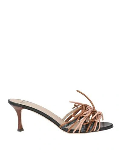 N°21 Woman Sandals Black Size 8 Leather In Brown