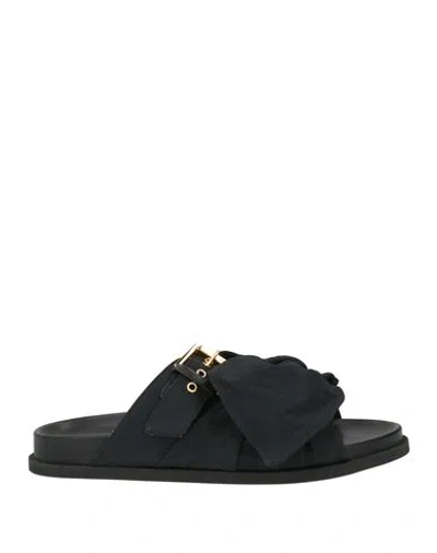 N°21 Woman Sandals Black Size 8 Textile Fibers