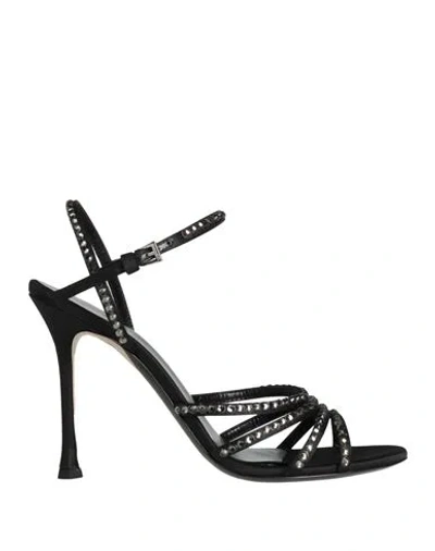 N°21 Woman Sandals Black Size 8 Textile Fibers