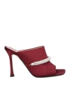 N°21 Woman Sandals Burgundy Size 8 Textile Fibers