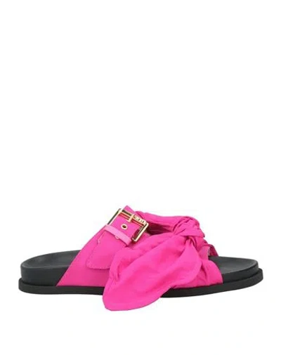 N°21 Woman Sandals Fuchsia Size 9 Textile Fibers In Pink