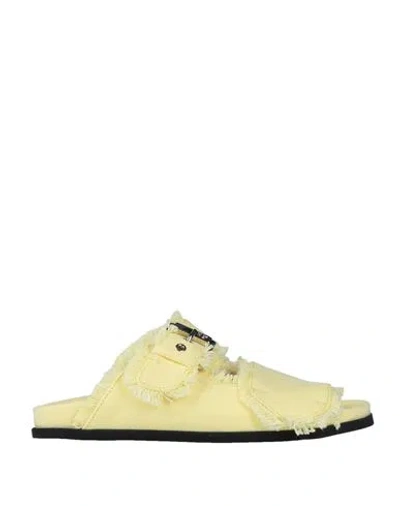 N°21 Woman Sandals Light Yellow Size 7 Textile Fibers