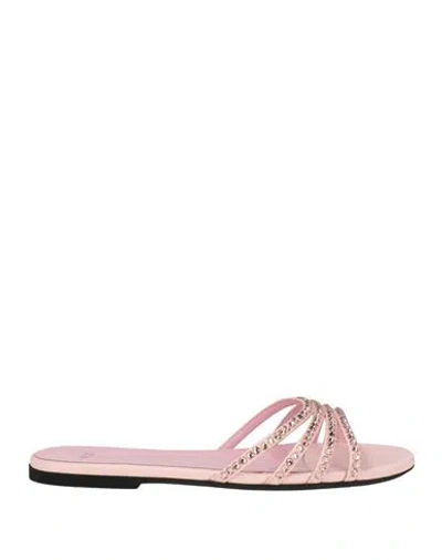 N°21 Woman Sandals Pink Size 8 Textile Fibers