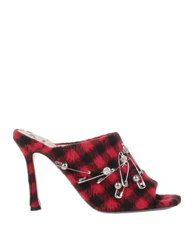 N°21 Woman Sandals Red Size 9 Textile Fibers