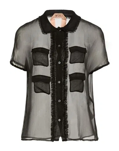 N°21 Woman Shirt Black Size 8 Silk