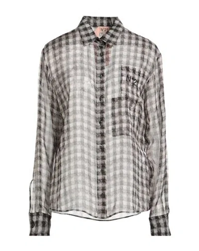 N°21 Woman Shirt Dark Brown Size 6 Silk, Acetate