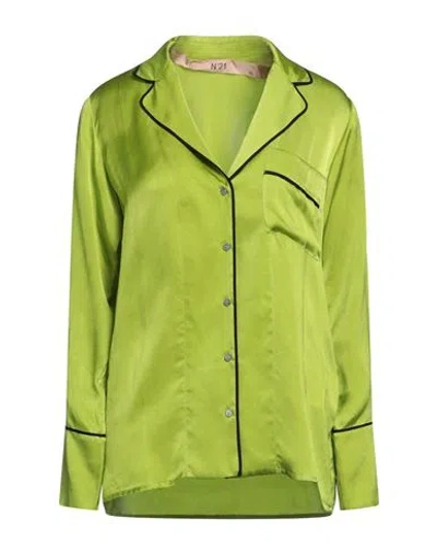 N°21 Woman Shirt Acid Green Size 2 Cupro