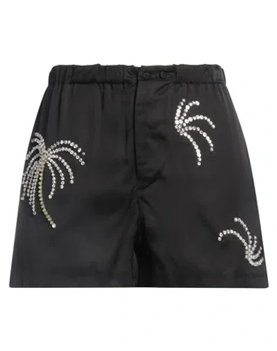 N°21 Woman Shorts & Bermuda Shorts Black Size 8 Viscose, Glass, Polyester