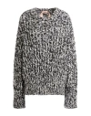 N°21 Woman Sweater Black Size 4 Acrylic, Alpaca Wool, Polyamide, Wool In Black