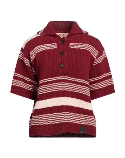 N°21 Woman Sweater Brick Size 2 Wool In Burgundy