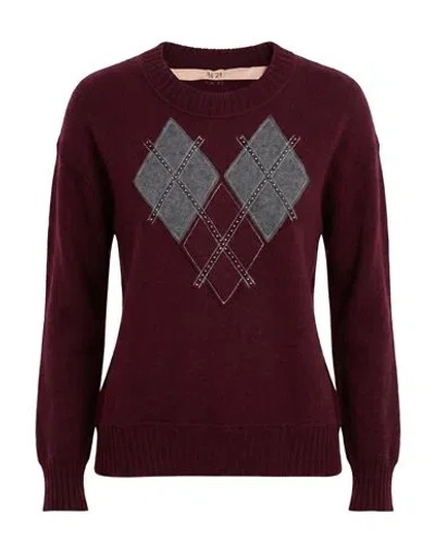 N°21 Woman Sweater Burgundy Size S Wool, Polyester, Polyamide