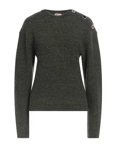 N°21 Woman Sweater Dark Green Size 6 Wool, Polyamide, Cotton