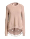 N°21 Woman Sweater Light Brown Size 2 Virgin Wool, Viscose, Cotton, Polyamide In Sand