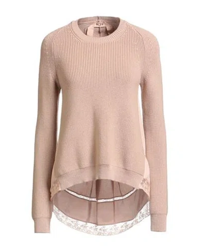 N°21 Woman Sweater Light Brown Size 2 Virgin Wool, Viscose, Cotton, Polyamide In Sand