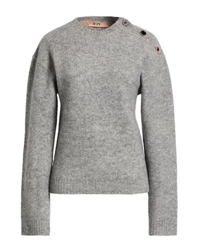 N°21 Woman Sweater Light Grey Size 8 Wool, Polyamide, Cotton In Gray