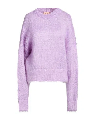 N°21 Woman Sweater Lilac Size M Mohair Wool, Polyamide In Purple