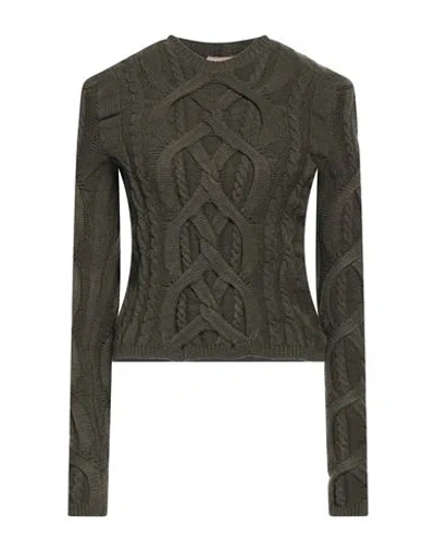 N°21 Woman Sweater Military Green Size 8 Wool, Polyester