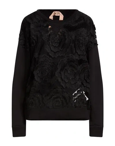 N°21 Woman Sweatshirt Black Size 2 Cotton