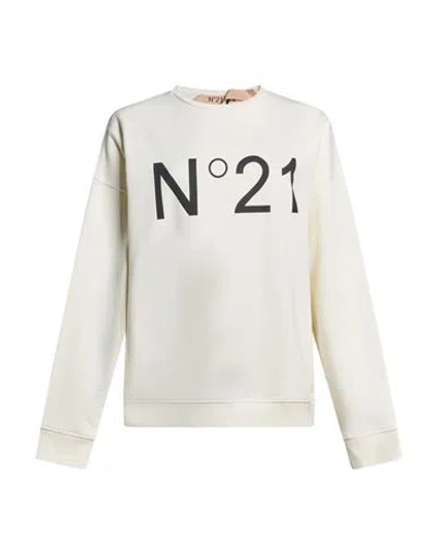 N°21 Woman Sweatshirt Cream Size 0 Cotton In White