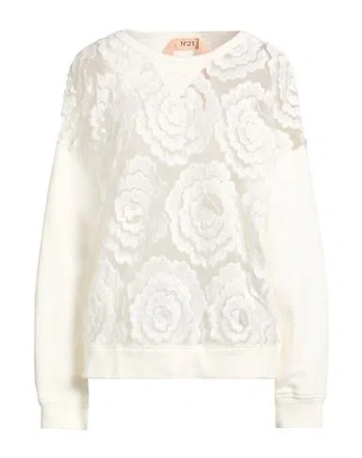 N°21 Woman Sweatshirt Ivory Size 2 Cotton In White