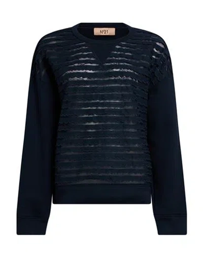 N°21 Woman Sweatshirt Navy Size 2 Cotton In Multi