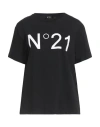 N°21 Woman T-shirt Black Size M Cotton In Black